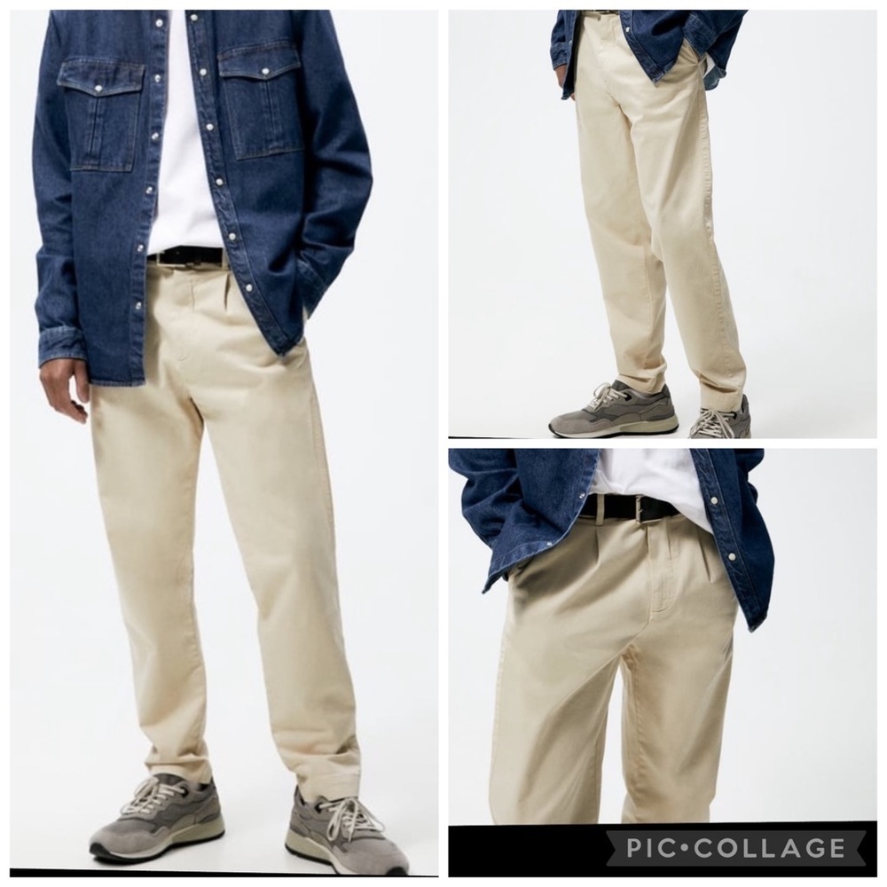 Zara REGULAR FIT PLEATED PANTS.  Size EU. 38 USA 30